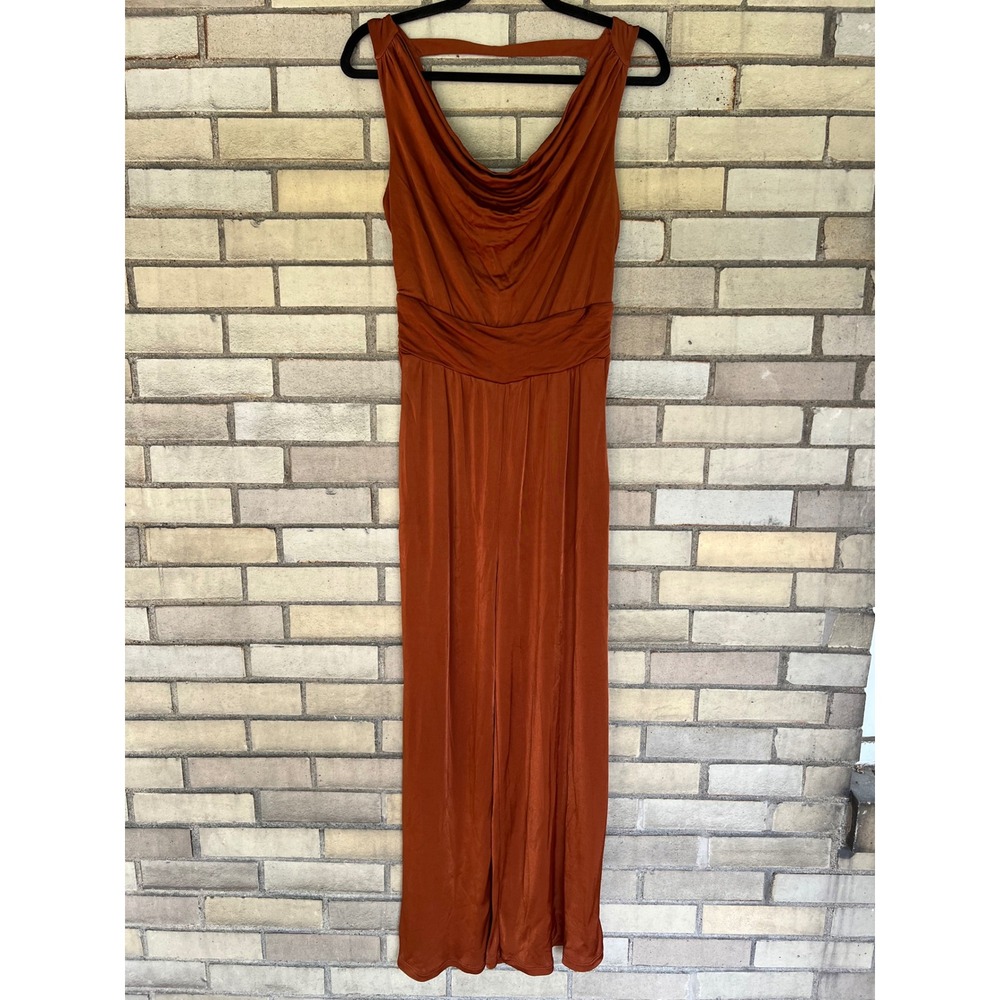 Maeve by Anthropologie Copper Orange Sleeveless Cowl Neck Wide Leg Jumpsuit XS